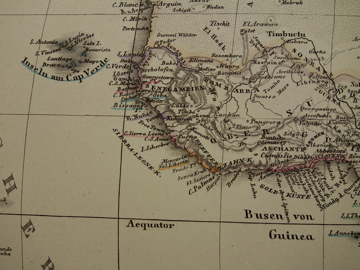 Old map of Africa in 1875 original antique map of Africa historical maps