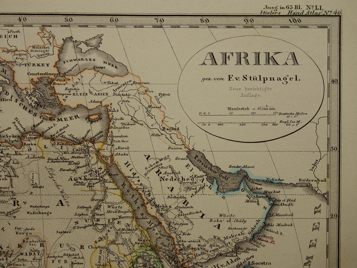 Old map of Africa in 1875 original antique map of Africa historical maps