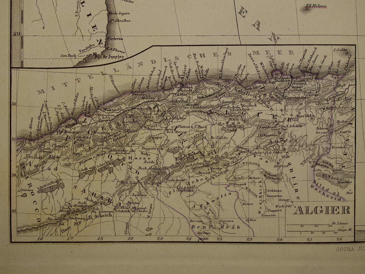 Old map of Africa in 1875 original antique map of Africa historical maps
