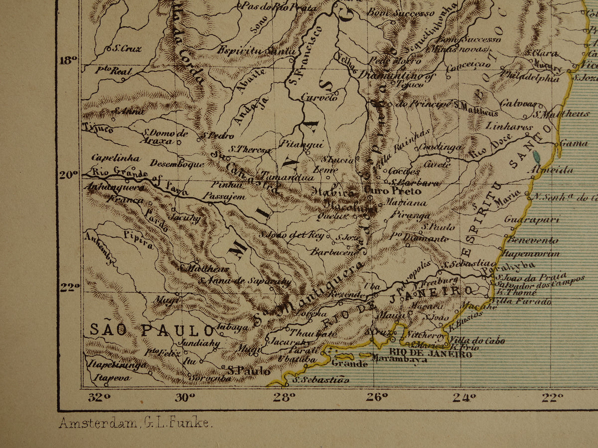 historische kaart landkaart Brazilie winkel