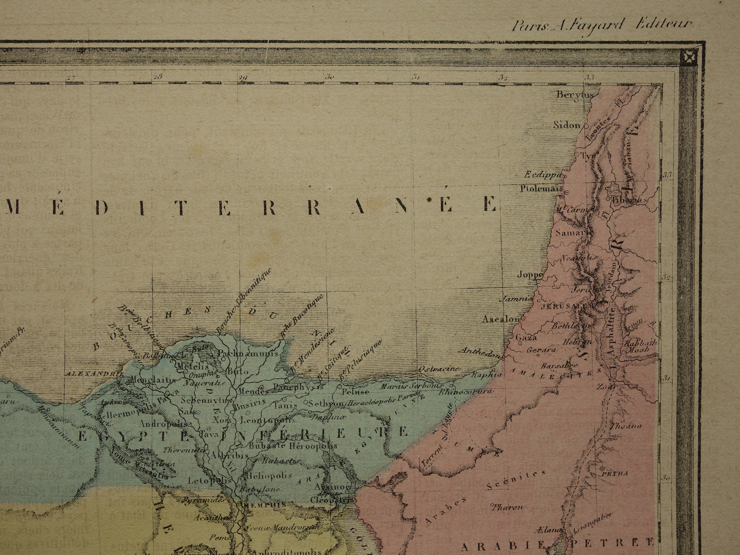 Map of Ancient Egypt Colorful antique French map of Egypt in classical antiquity - vintage maps