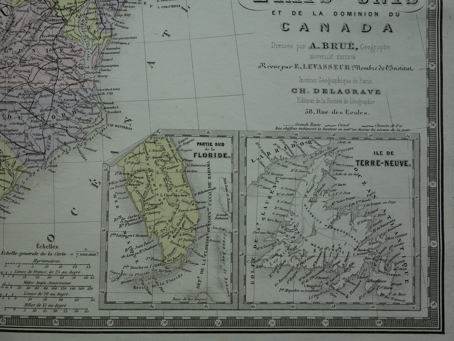 UNITED STATES antique map of USA 145+ year old map of East Coast America USA original vintage historical maps