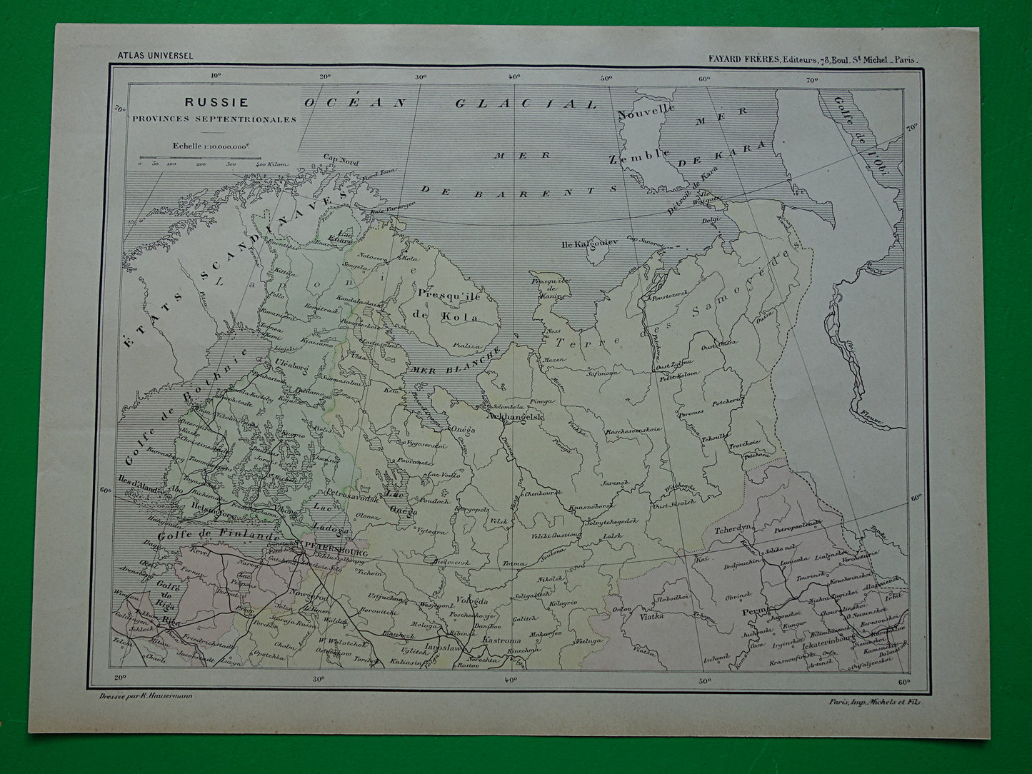 RUSSIA Old map of Barents Sea from the year 1896 historical map of northern Russia old vintage maps