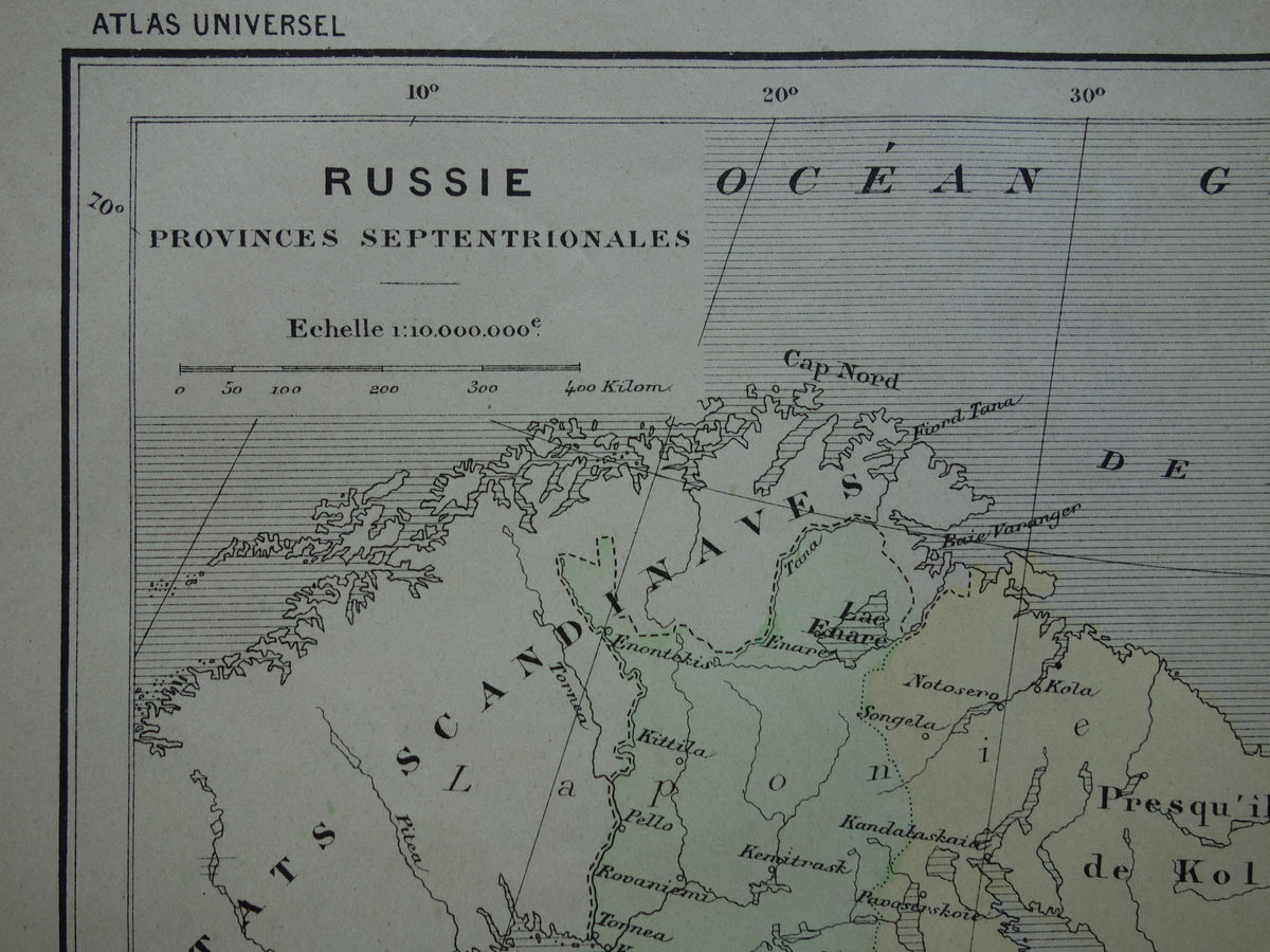 RUSSIA Old map of Barents Sea from the year 1896 historical map of northern Russia old vintage maps
