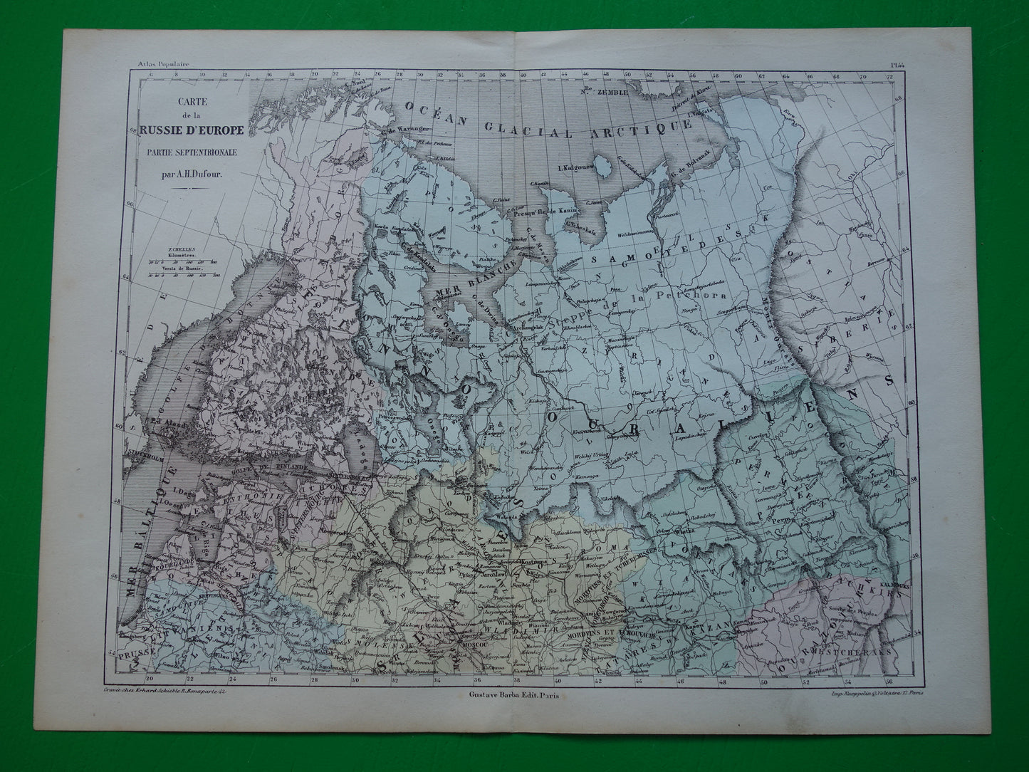 RUSSIA Old map of White Sea Finland from the year 1858 historical map northern Russia old vintage maps Barents Sea