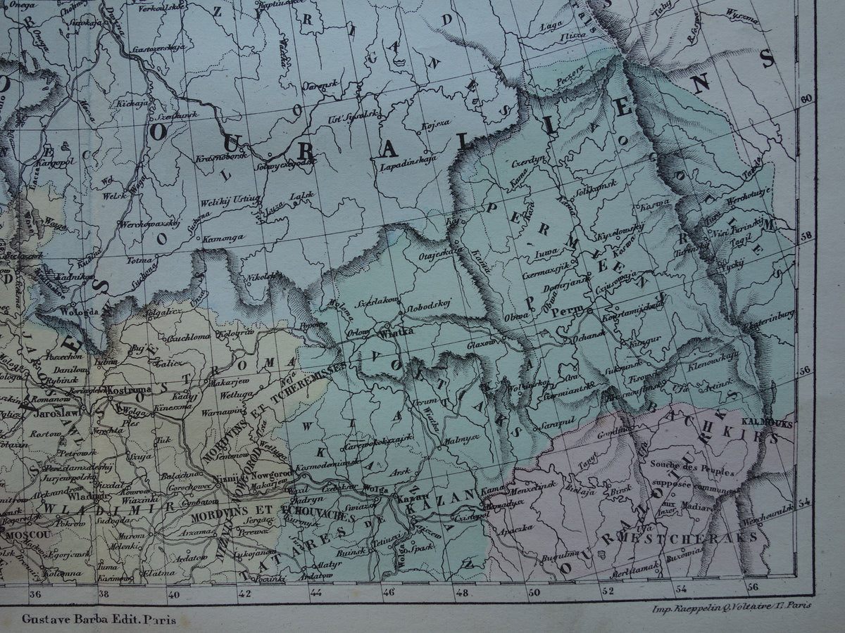 RUSSIA Old map of White Sea Finland from the year 1858 historical map northern Russia old vintage maps Barents Sea