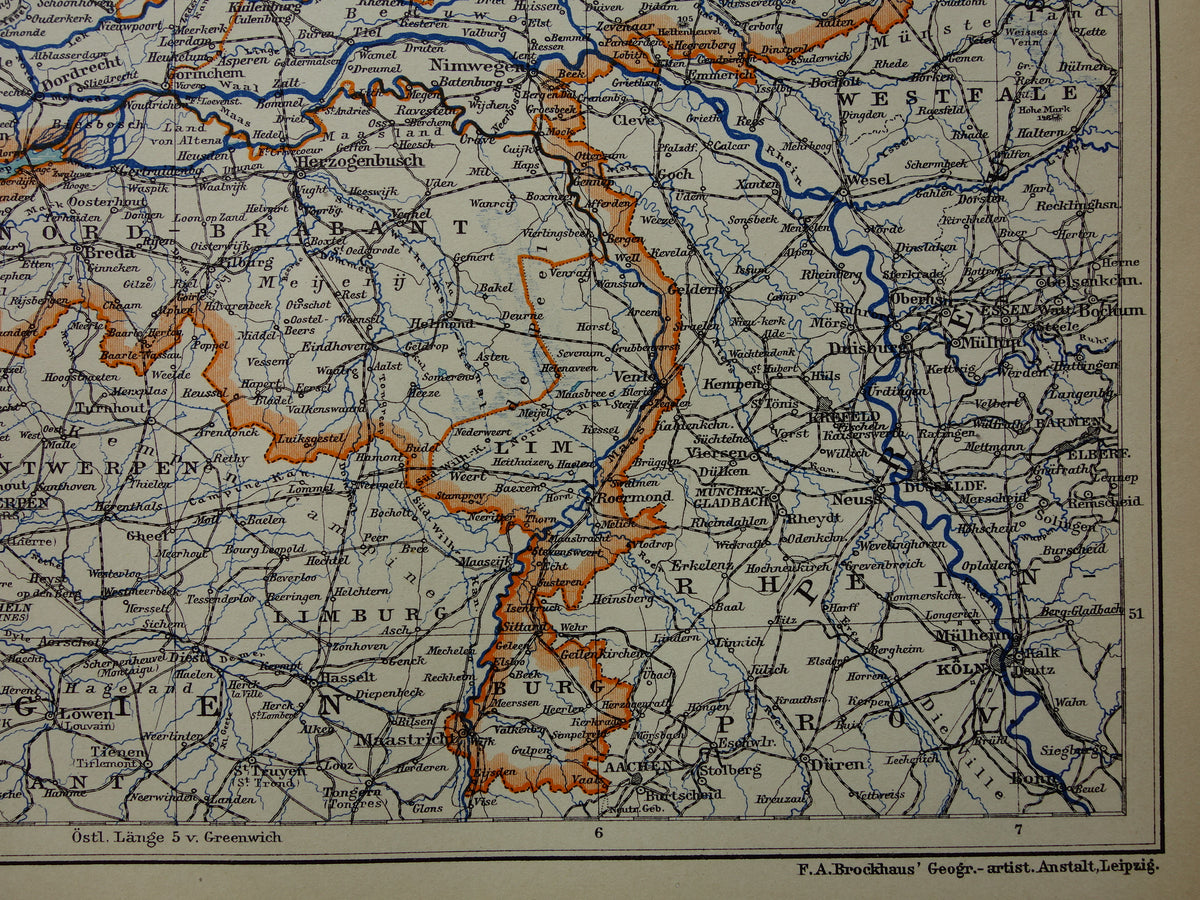 Oude kaart van Nederland in 1908 originele antieke landkaart Nederland met jaartal