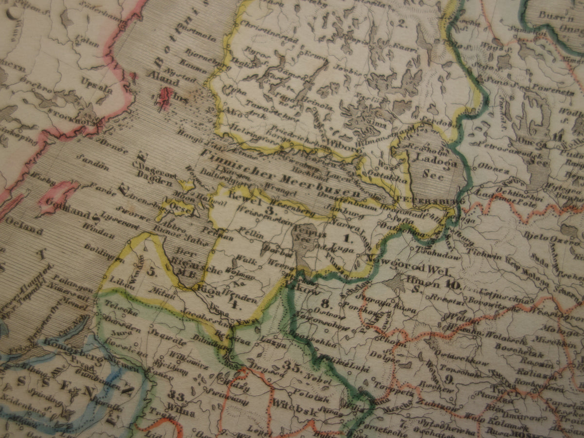 RUSSIA old map of Russian Empire in Europe antique map Poland Lithuania Ukraine with date - vintage maps