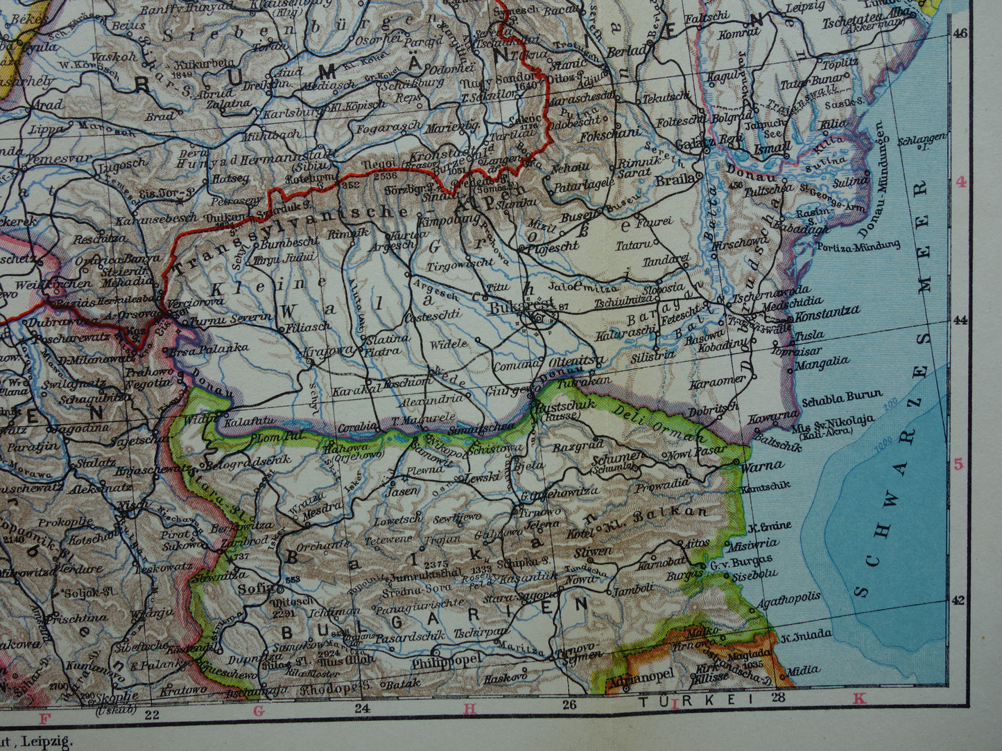 BALKANS old map of the Balkans from 1928 original vintage map Romania Hungary Czech Republic Slovakia Bosnia