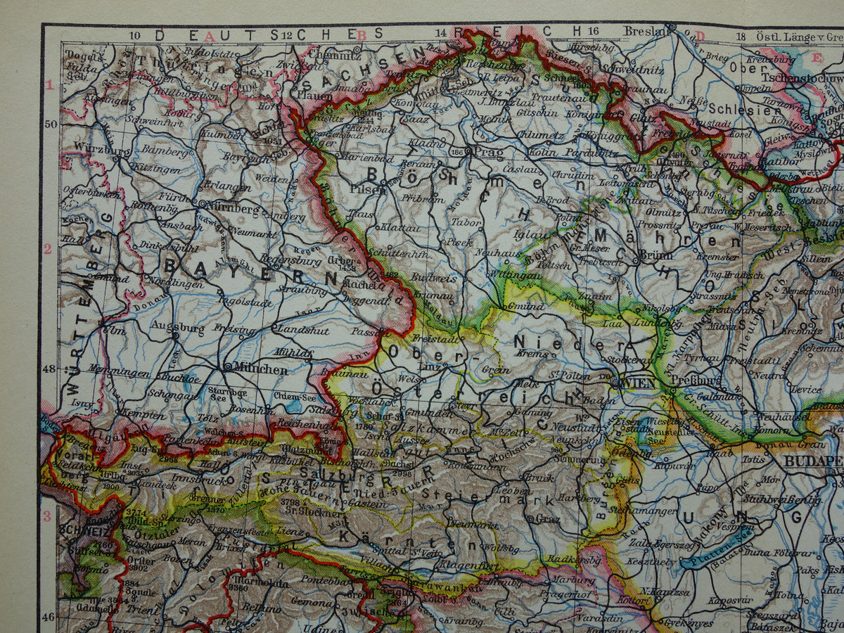 BALKANS old map of the Balkans from 1928 original vintage map Romania Hungary Czech Republic Slovakia Bosnia