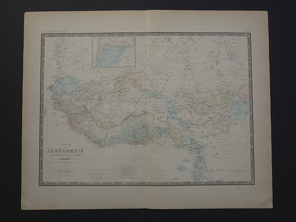 AFRIKA oude kaart van West-Afrika 140+ jaar oude landkaart van Sahara Guinea Nigeria Grote originele vintage historische kaarten
