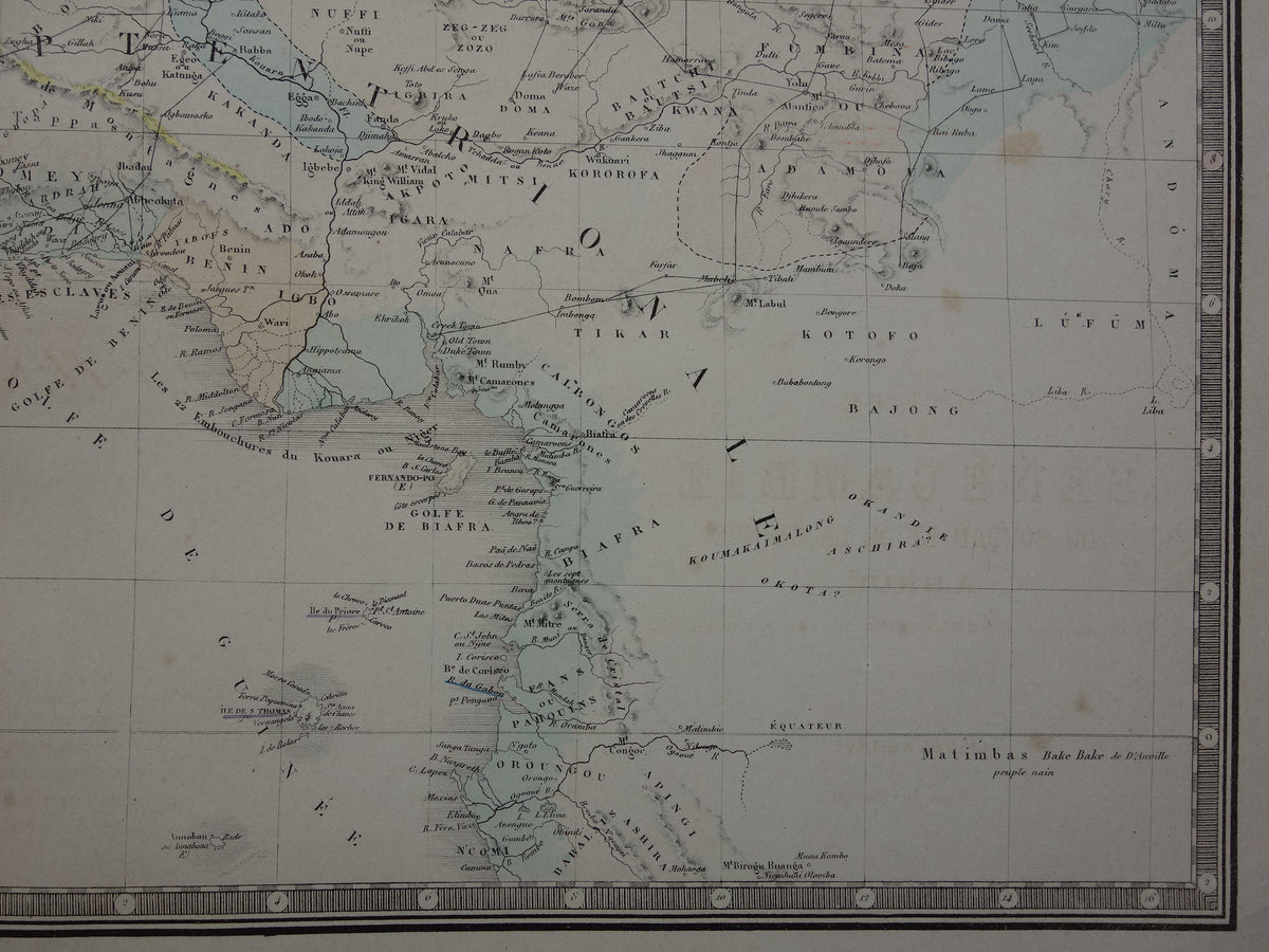 AFRICA Old Map of West Africa 140+ Year Old Map of Sahara Guinea Nigeria Large Original Vintage Historical Maps