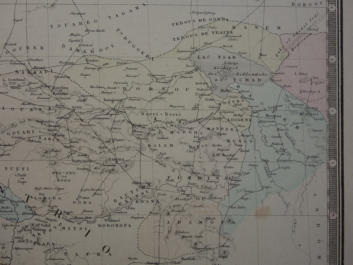 AFRICA Old Map of West Africa 140+ Year Old Map of Sahara Guinea Nigeria Large Original Vintage Historical Maps