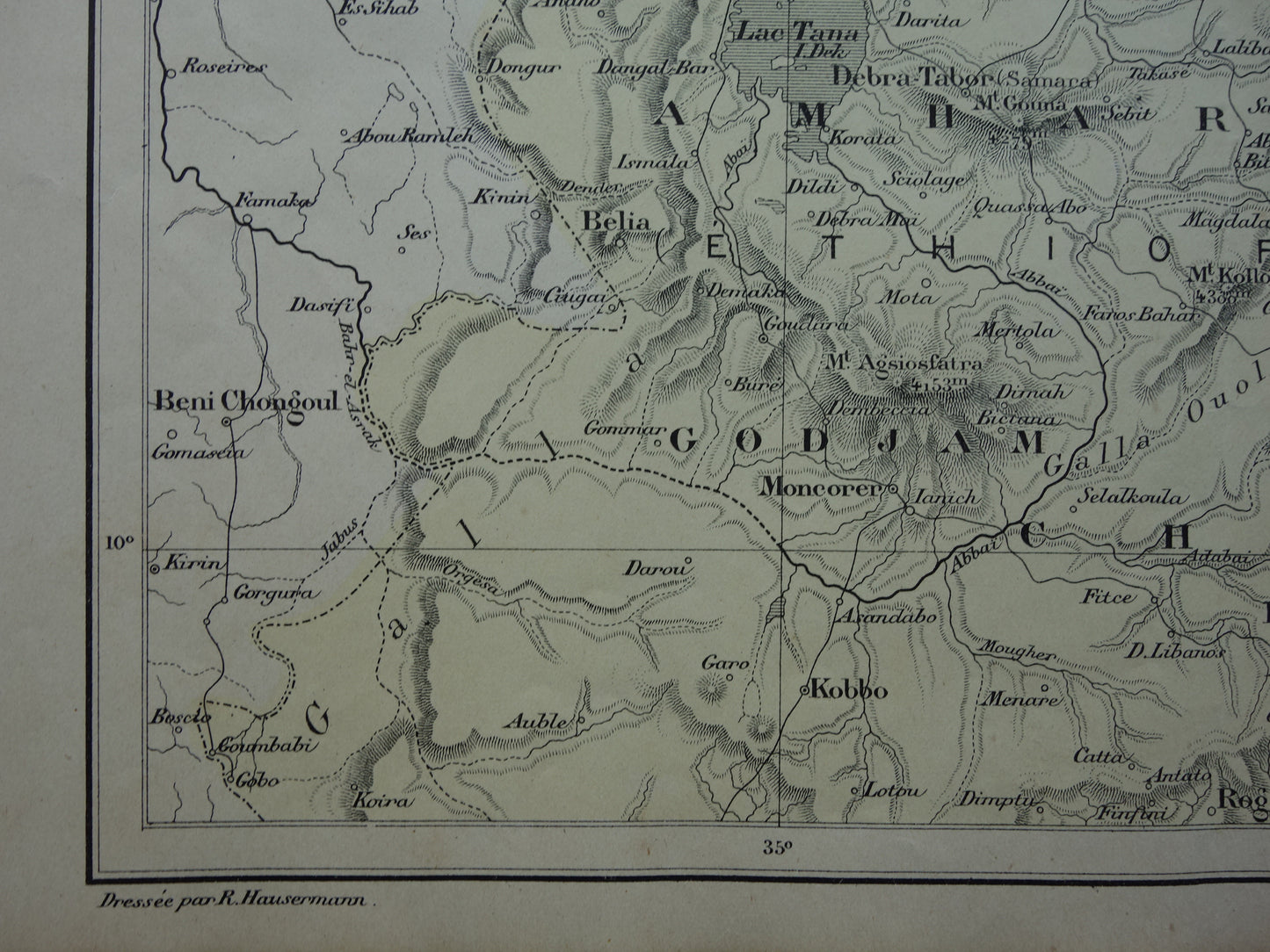Old map of Eritrea Djibouti Ethiopia 1896 original antique print Harar Massaouah French colony Kobbo Zeila vintage maps