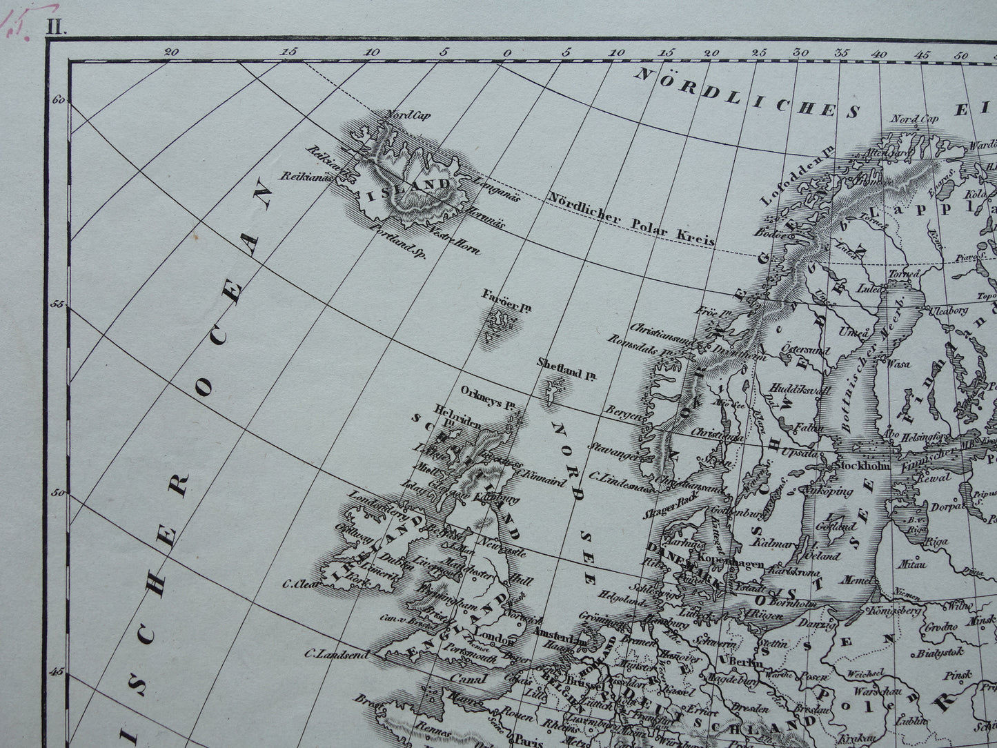 Oude kaart van Europa 175+ jaar oude antieke landkaart van continent Europa uit 1849