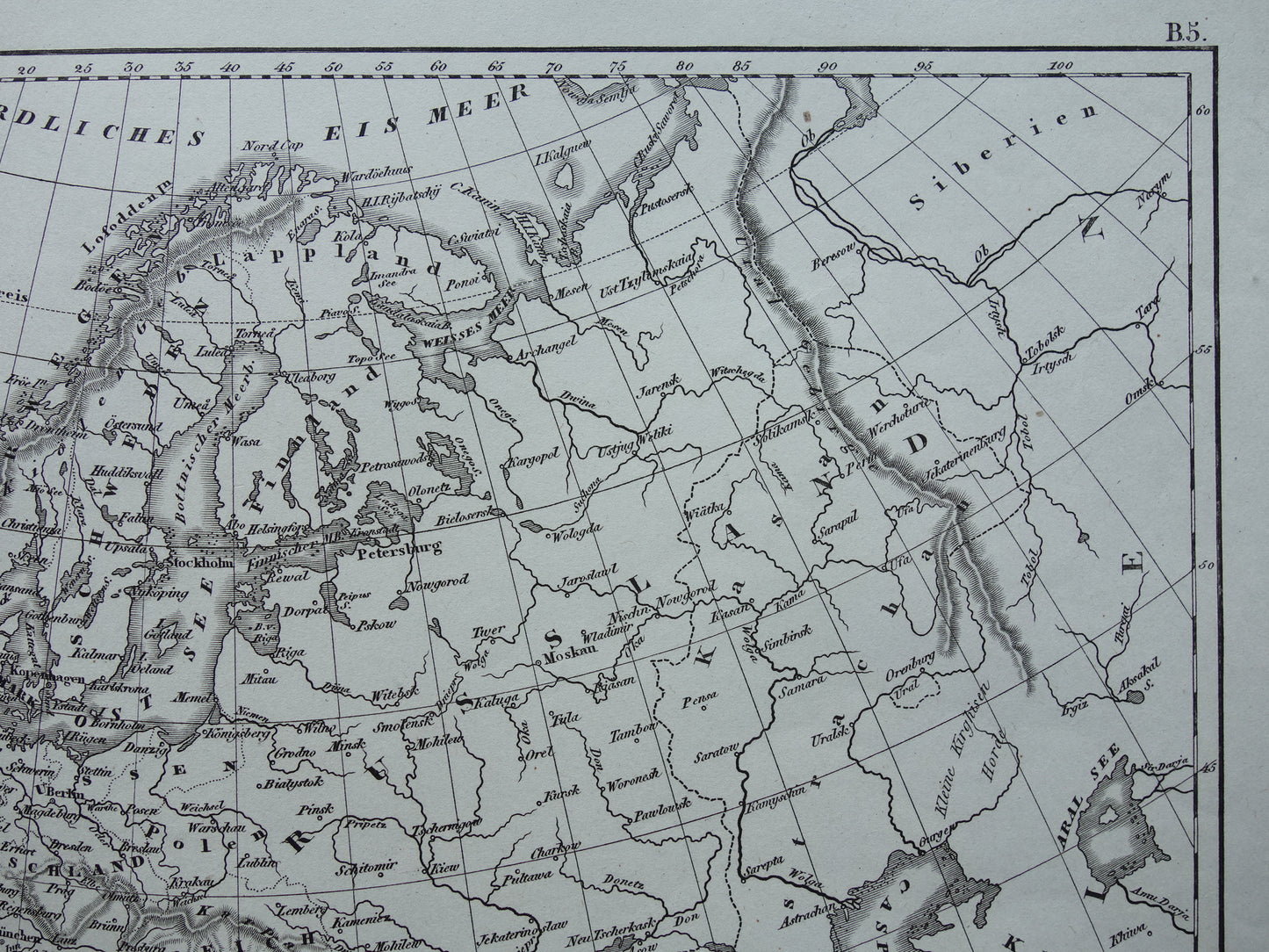 Oude kaart van Europa 175+ jaar oude antieke landkaart van continent Europa uit 1849