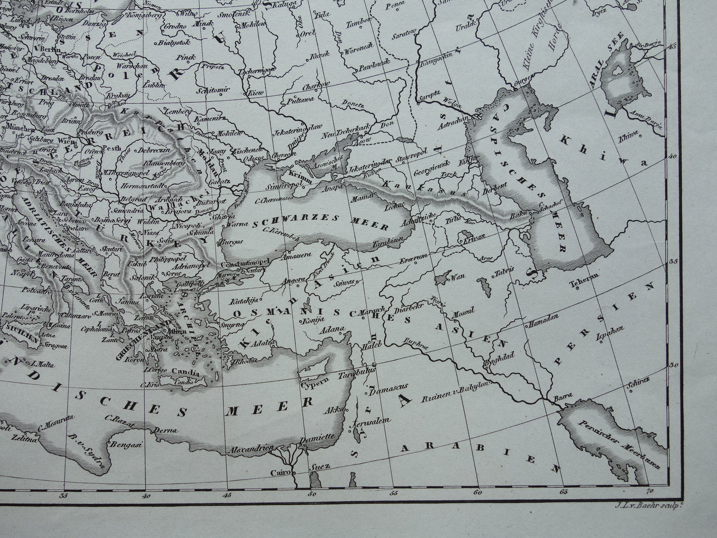 Oude kaart van Europa 175+ jaar oude antieke landkaart van continent Europa uit 1849