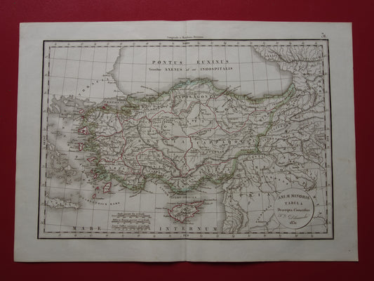 Asia Minor oude kaart van Klein-Azië in de klassieke oudheid uit 1832 - originele antieke handgekleurde landkaart Turkije