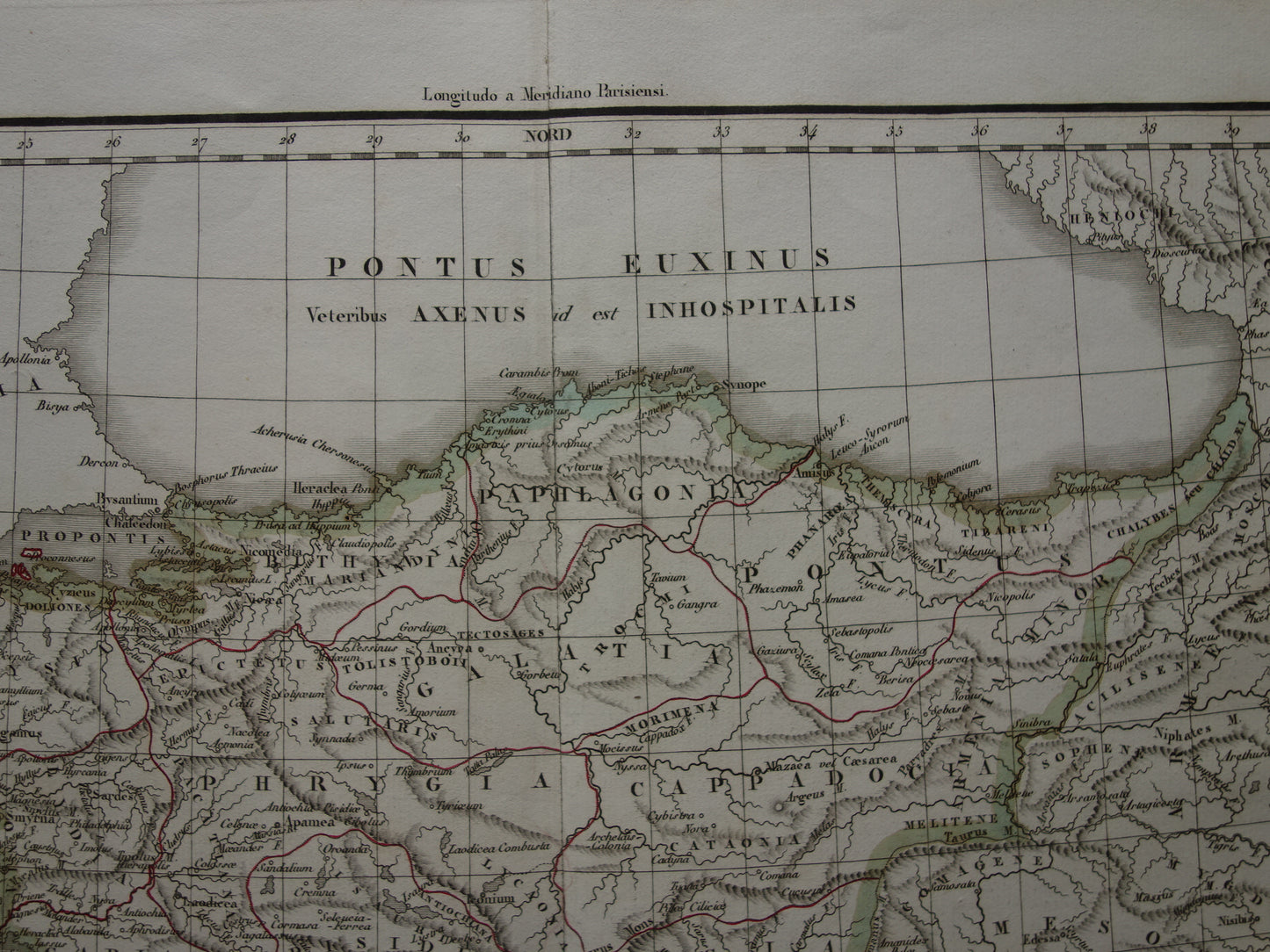 Asia Minor old map of Asia Minor in classical antiquity from 1832 - original antique hand-colored map Turkey