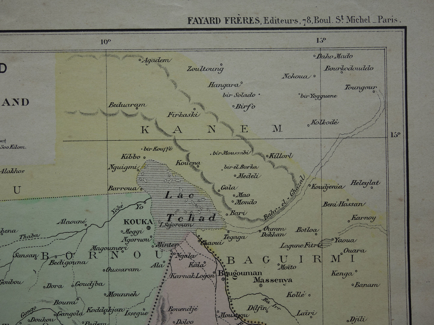 Old map of German Cameroon 1896 original antique map Lake Chad Africa vintage maps Chad Lake Chad