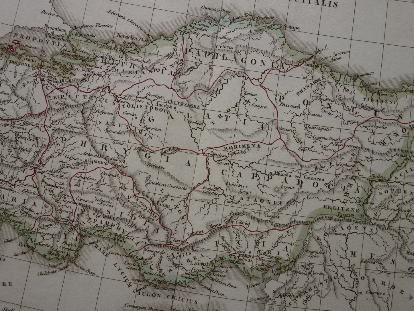 Asia Minor old map of Asia Minor in classical antiquity from 1832 - original antique hand-colored map Turkey