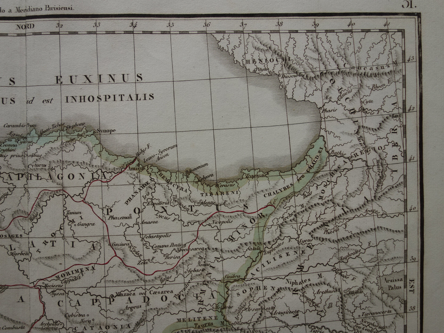 Asia Minor old map of Asia Minor in classical antiquity from 1832 - original antique hand-colored map Turkey
