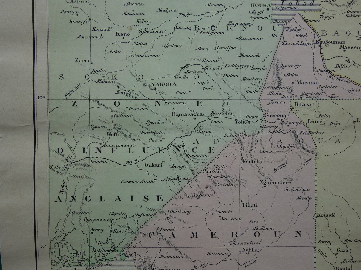 Old map of German Cameroon 1896 original antique map Lake Chad Africa vintage maps Chad Lake Chad