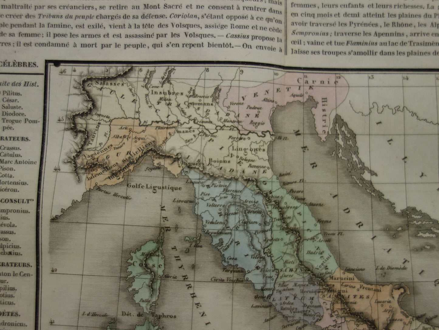 ANCIENT ROME large antique engraving about Roman civilization in ancient times with old map of GItalia - Historical History Map Roman Empire