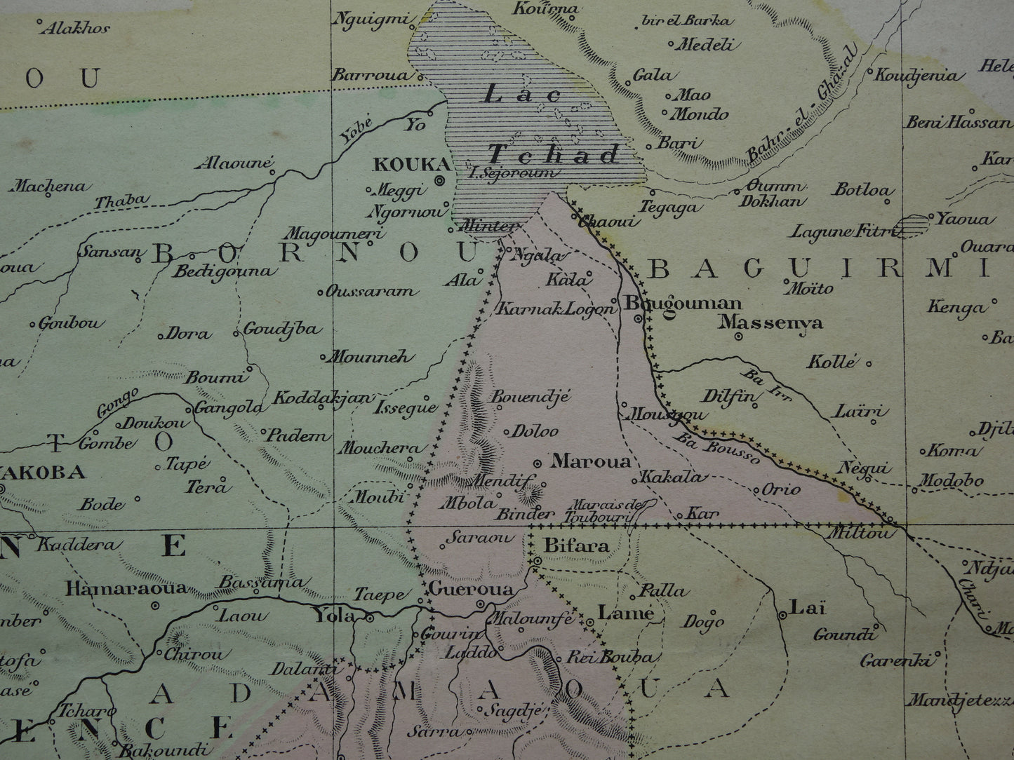 Old map of German Cameroon 1896 original antique map Lake Chad Africa vintage maps Chad Lake Chad