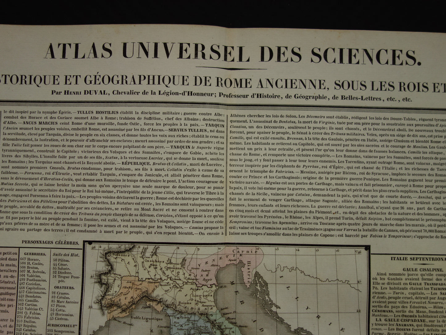 ANCIENT ROME large antique engraving about Roman civilization in ancient times with old map of GItalia - Historical History Map Roman Empire