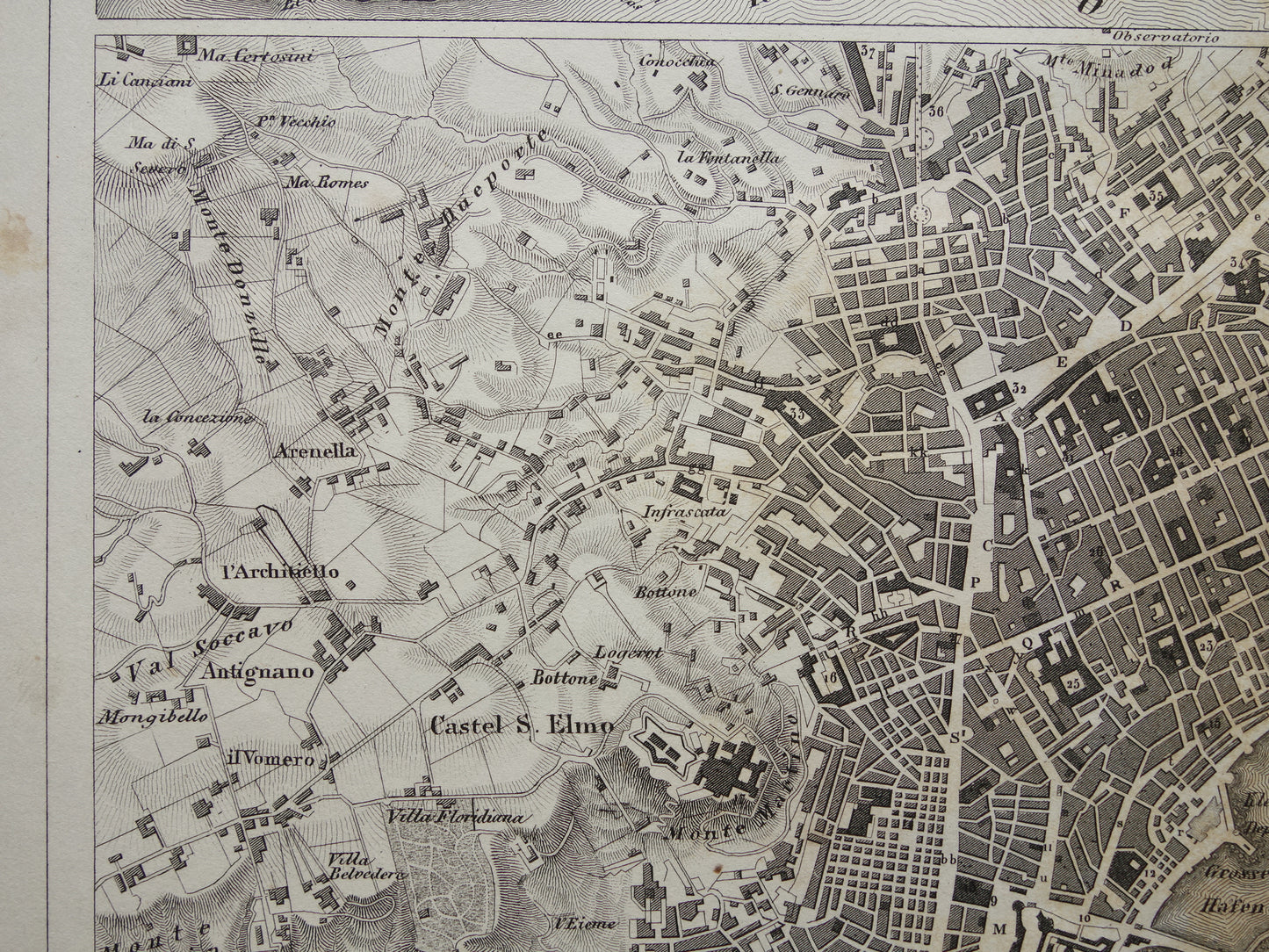 Lissabon en Napels oude kaart Antieke plattegrond Lisboa Napoli uit 1849 vintage kaarten
