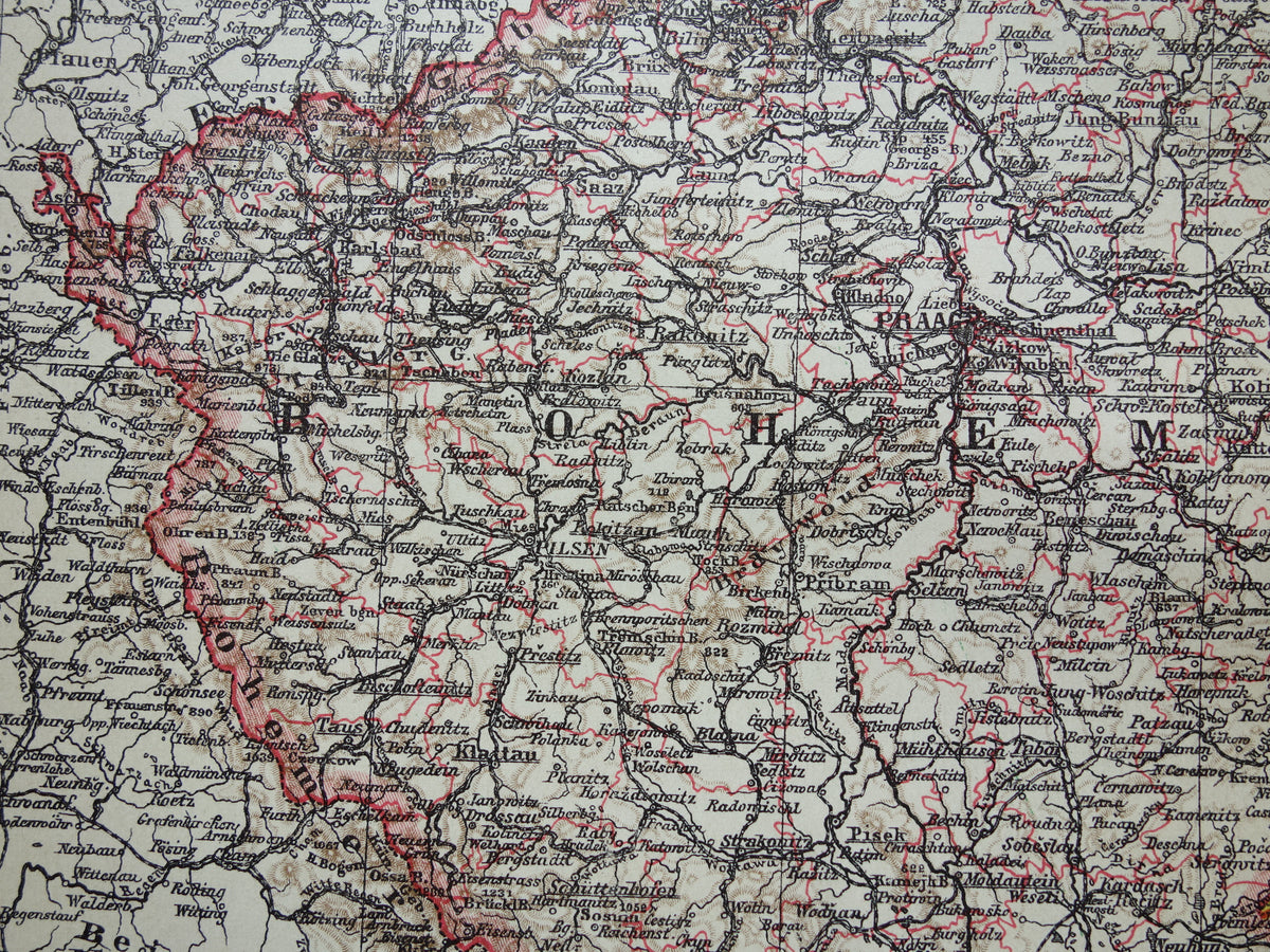 CZECH REPUBLIC old Dutch map of Czechia original vintage map of Bohemia and Moravia