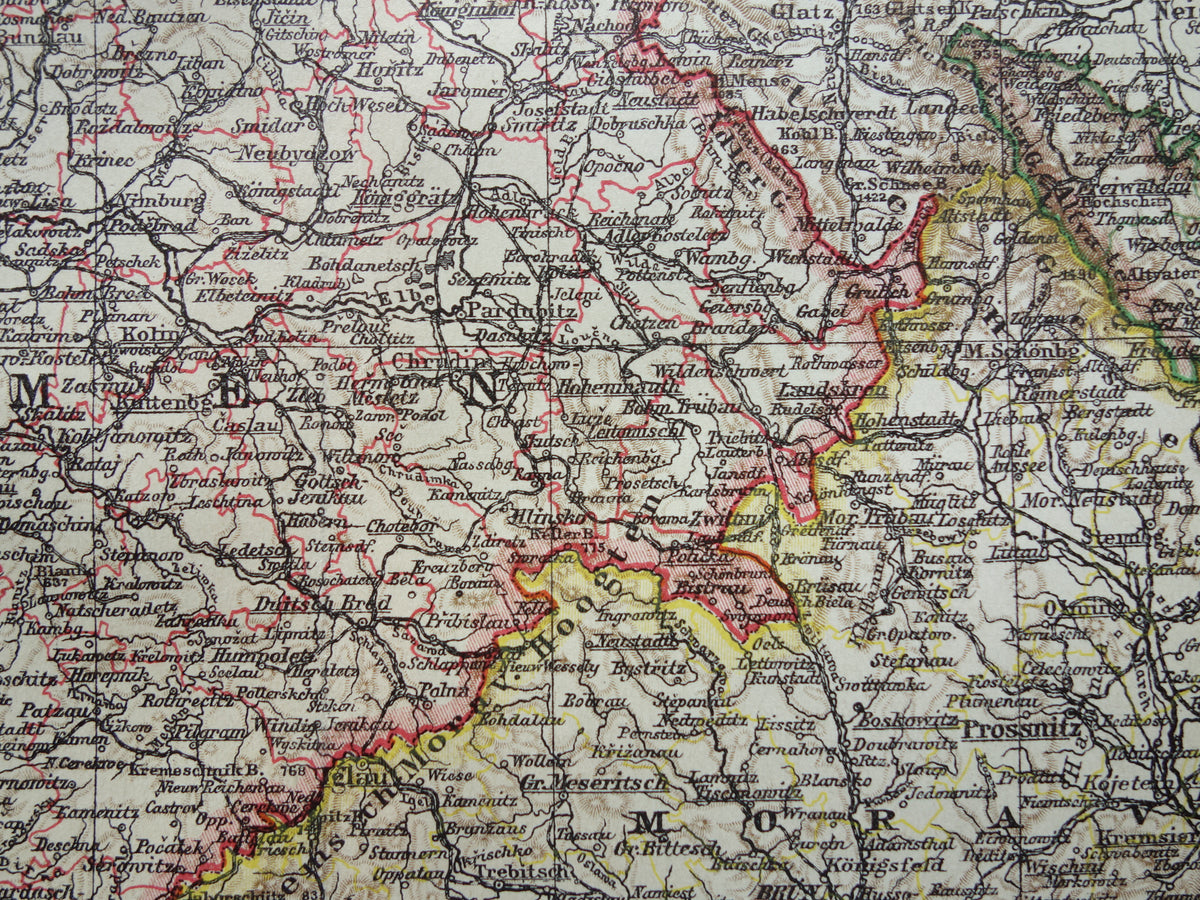 CZECH REPUBLIC old Dutch map of Czechia original vintage map of Bohemia and Moravia