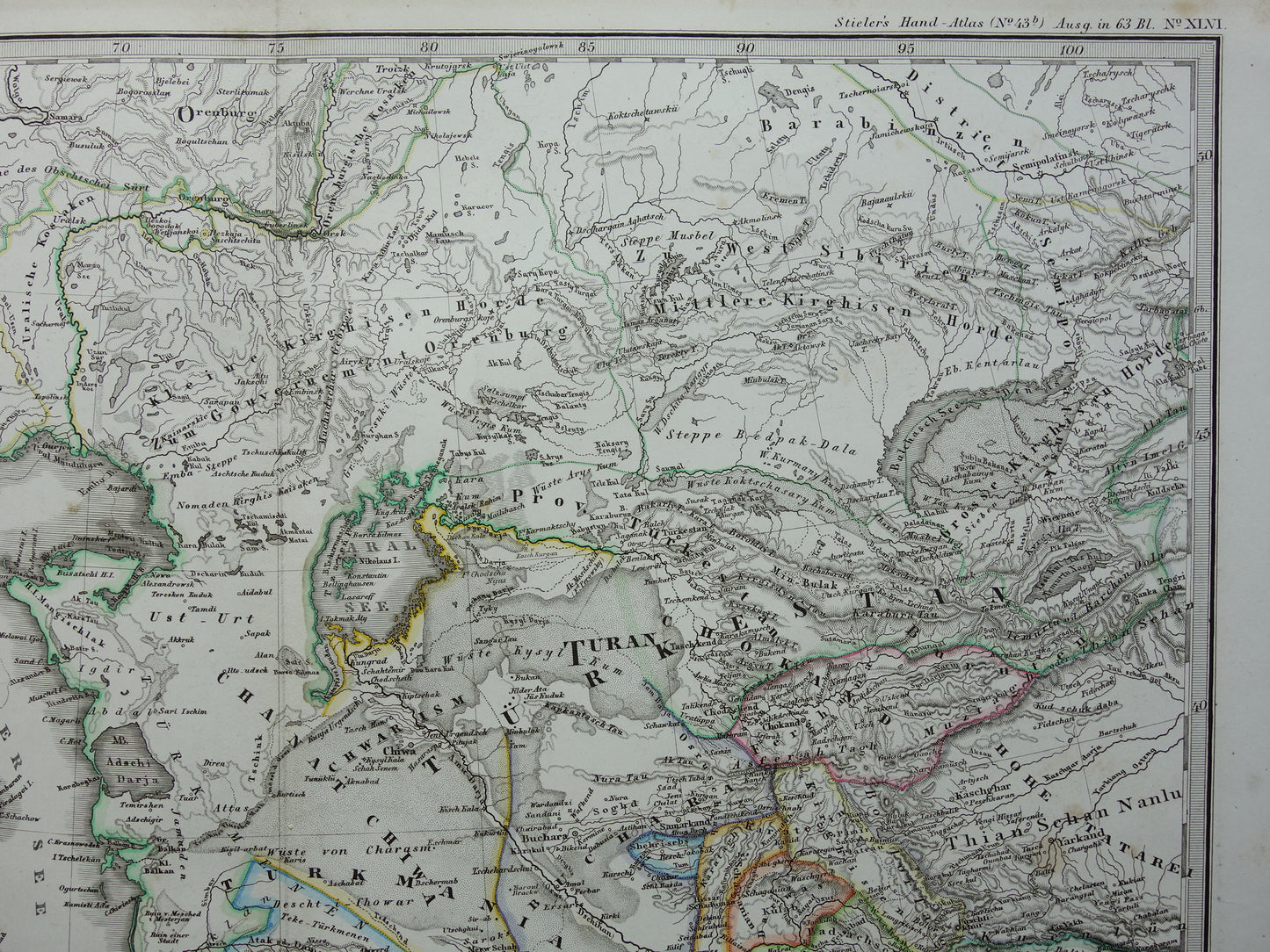 Iran Perzië antieke landkaart uit 1868 originele oude landkaart Turan Hormuz Kaspische Zee