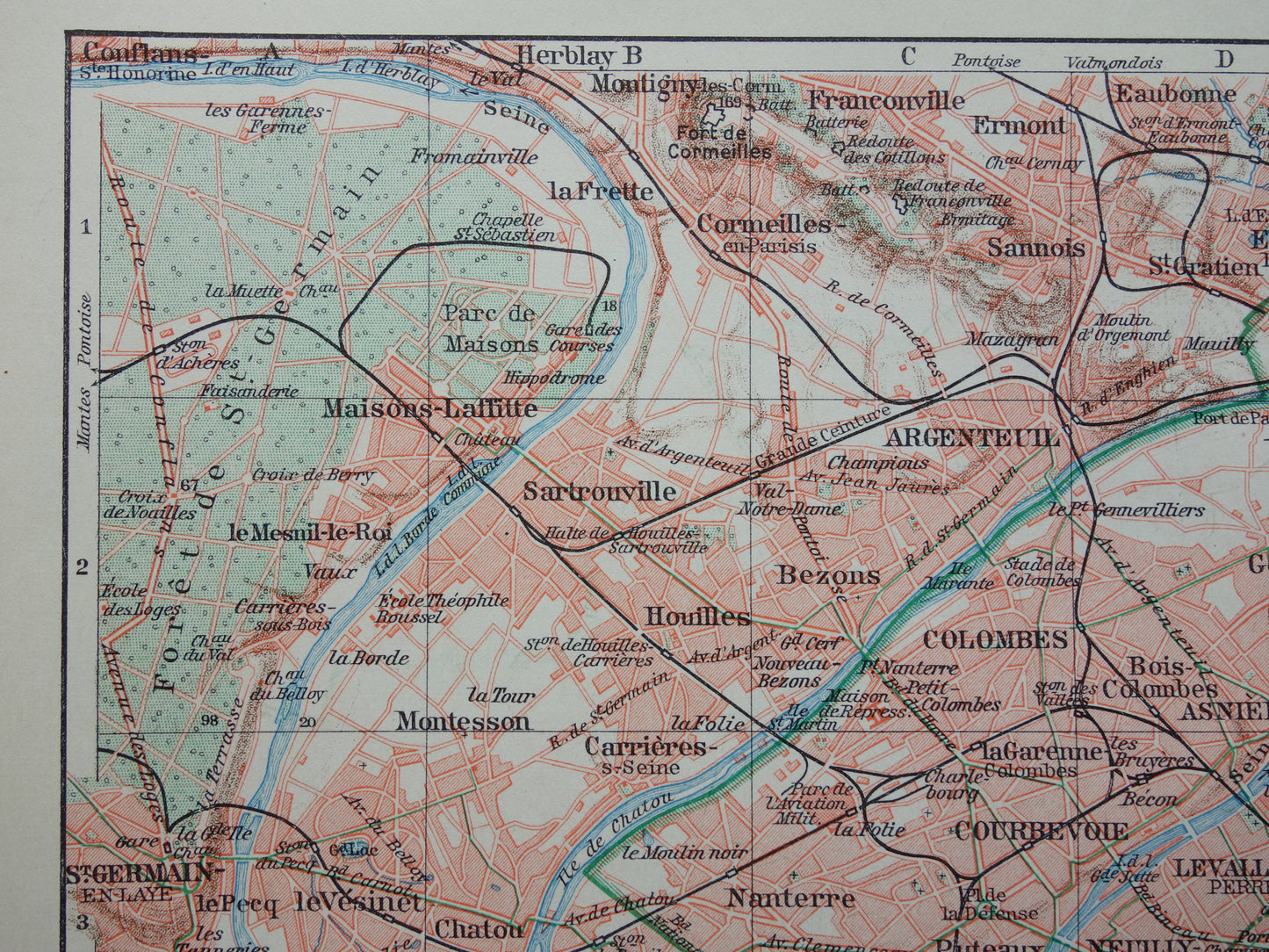 PARIJS oude plattegrond Originele vintage Nederlandse kaart van Parijs Frankrijk uit 1937 historische kaarten