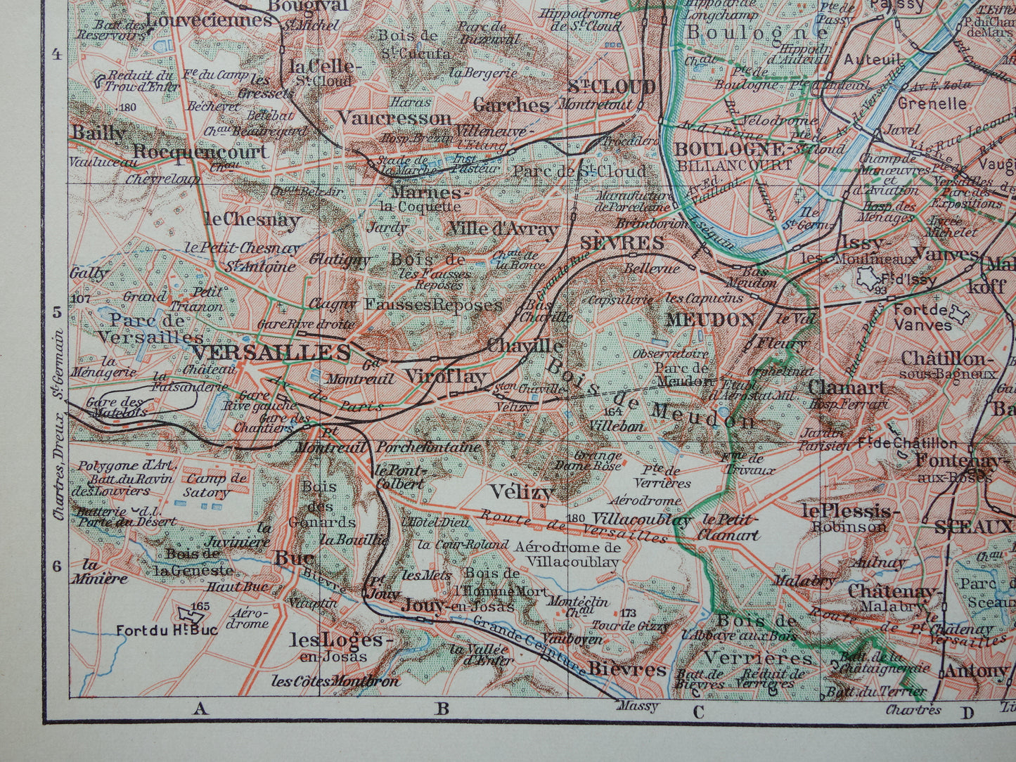 PARIJS oude plattegrond Originele vintage Nederlandse kaart van Parijs Frankrijk uit 1937 historische kaarten