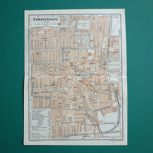 DEN HAAG oude kaart van 's Gravenhage uit 1904 kleine originele antieke plattegrond vintage landkaart