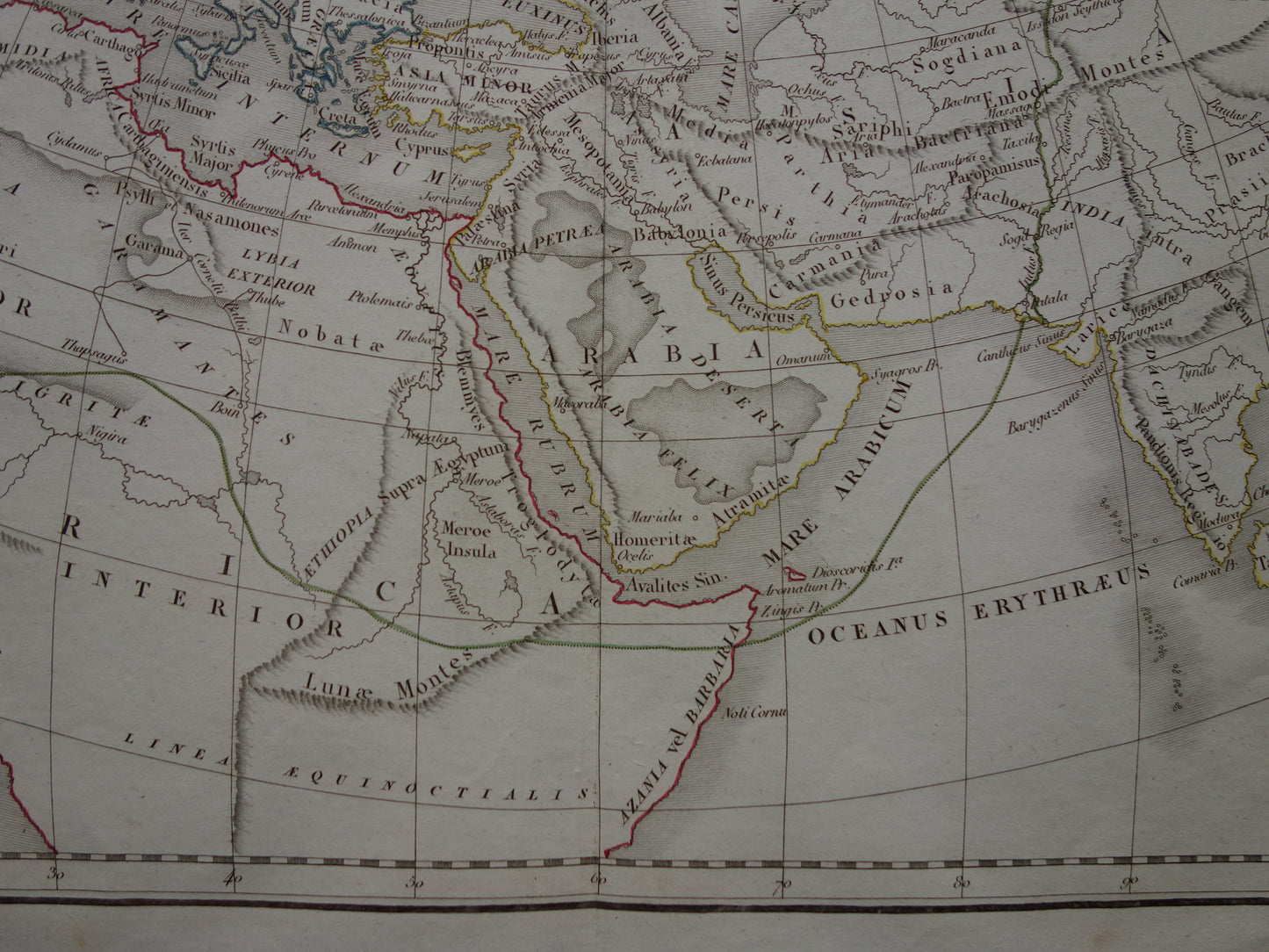 Ptolemy old world map from 1832 map of the classical world original antique hand-colored map with date history map