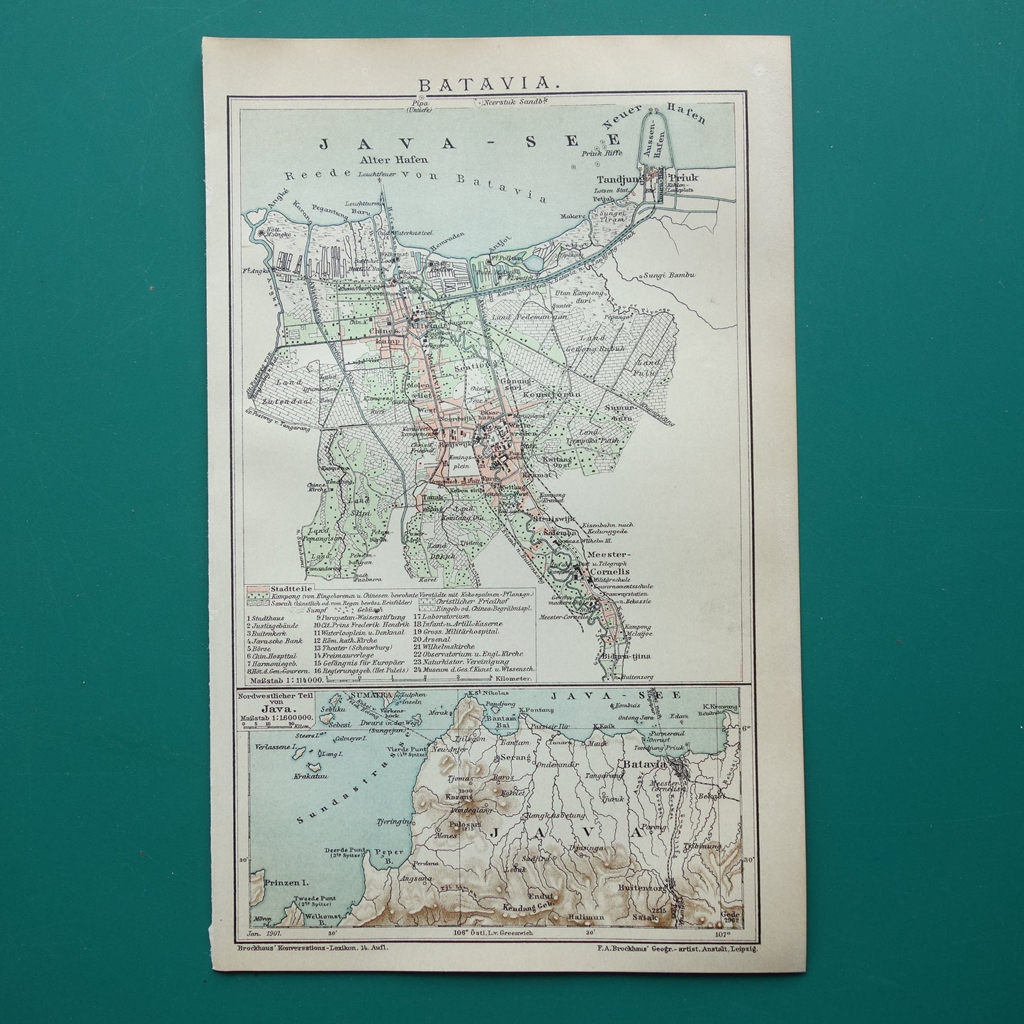 old map of Jakarta original antique Dutch maps for sale
