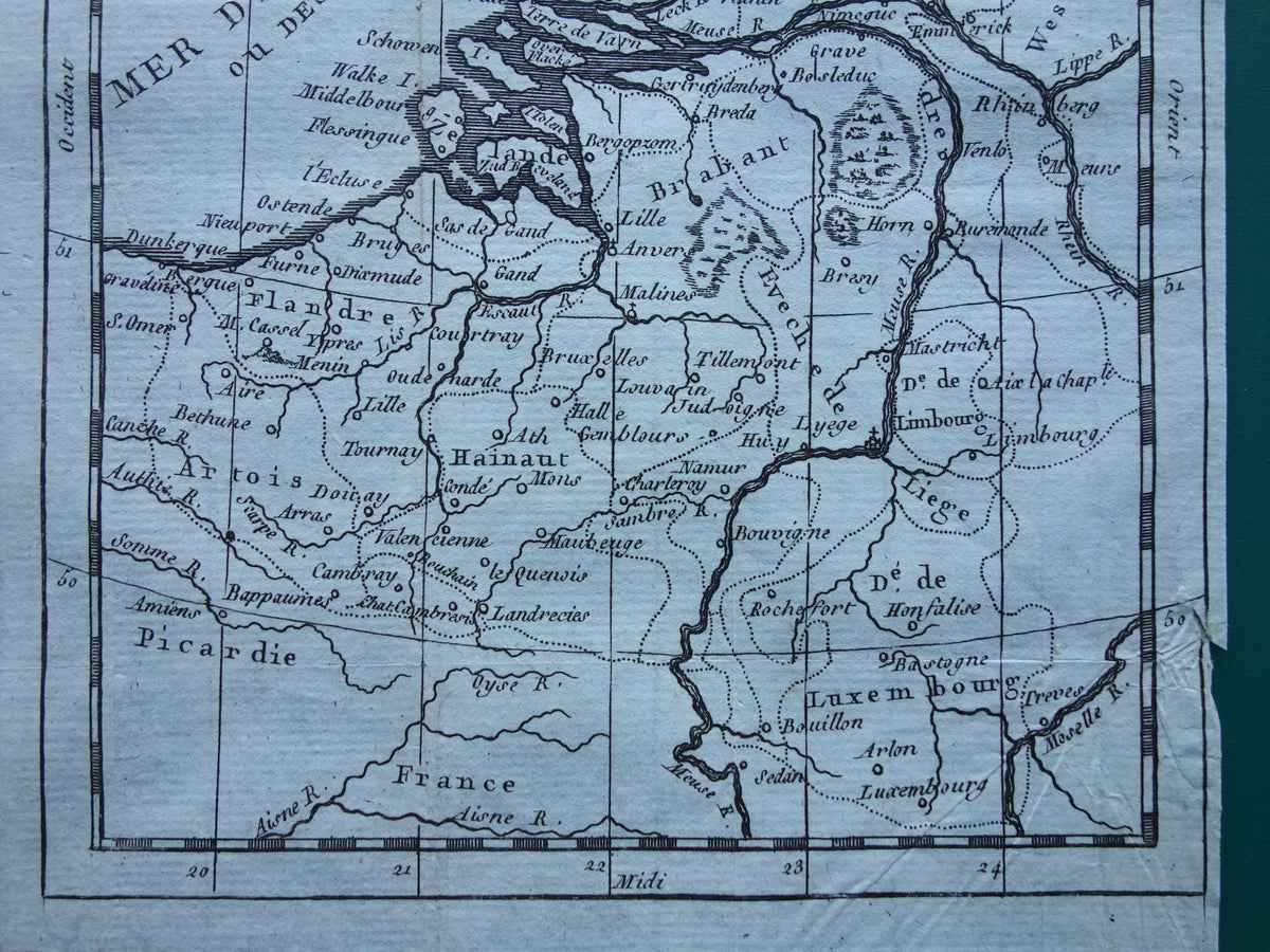 260+ jaar oude landkaart van Nederland 1759 originele antieke kaart Holland klein formaat