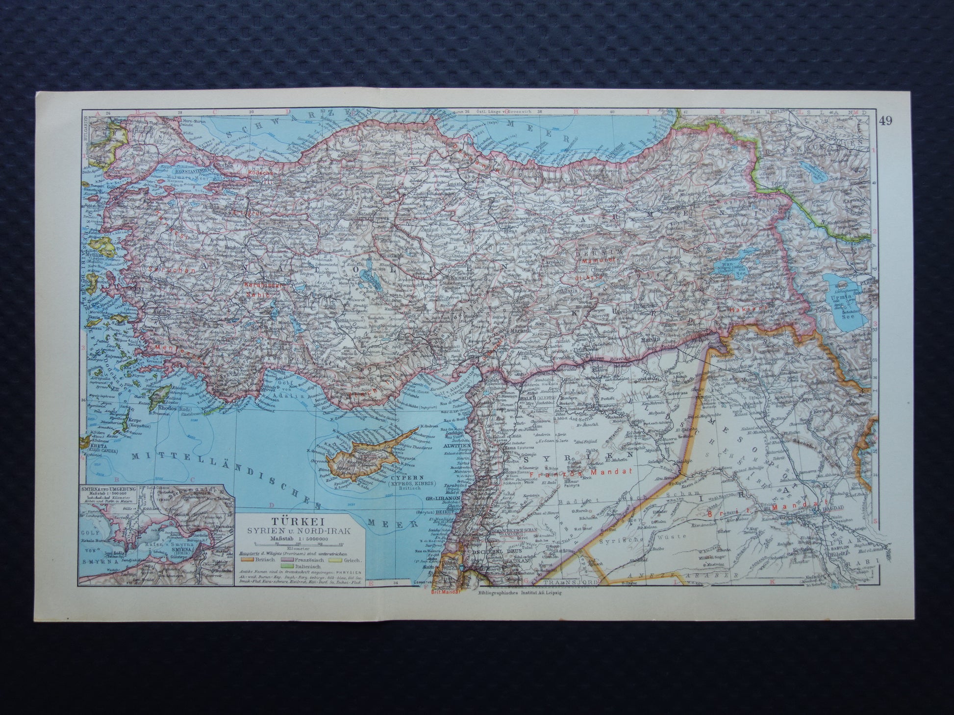 Turkije oude kaart van Turkije uit 1931 originele Duitse vintage landkaart