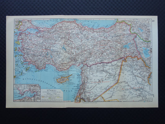 Turkije oude kaart van Turkije uit 1931 originele Duitse vintage landkaart