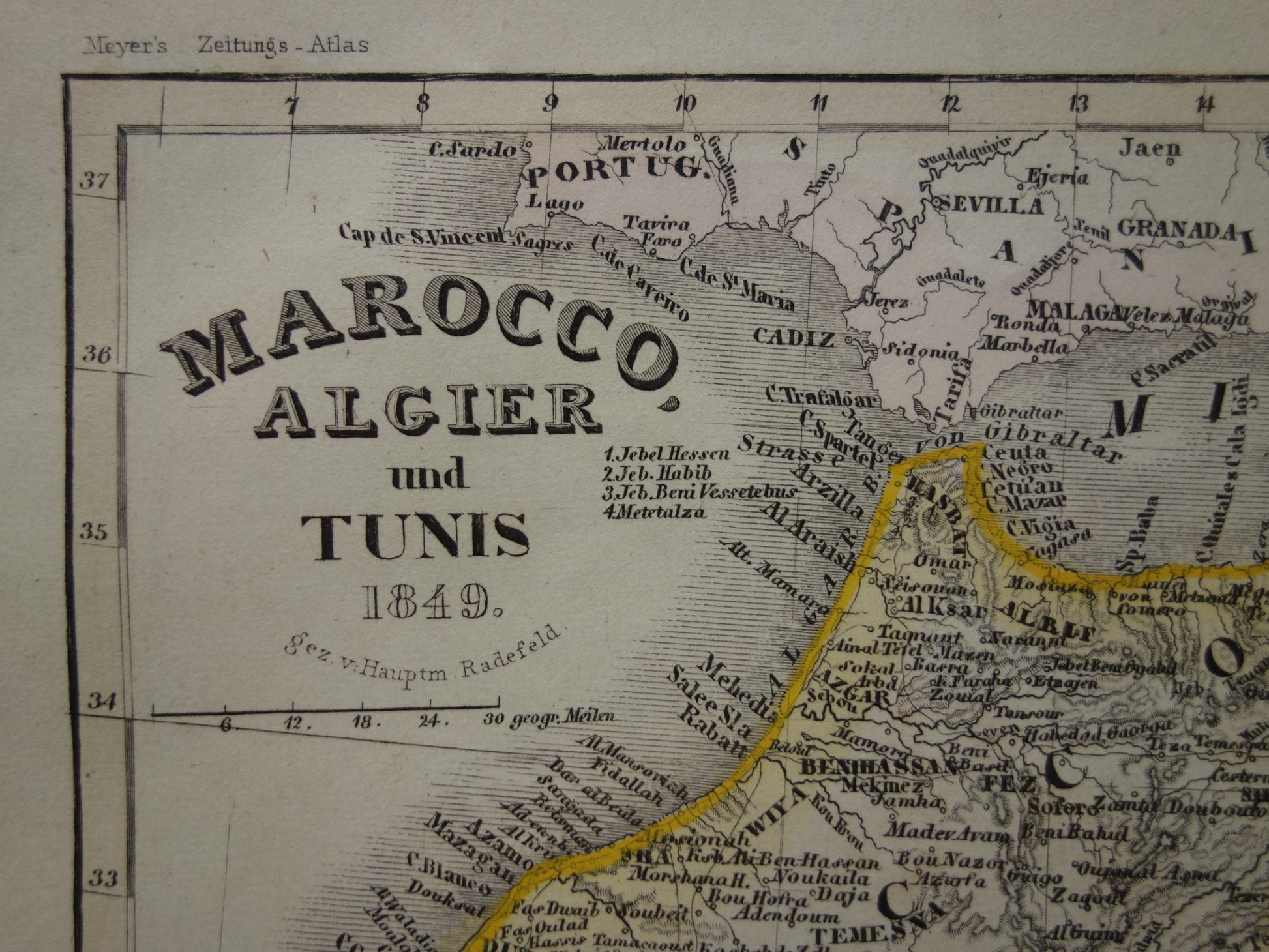 MAROKKO oude kaart van Marokko Algerije en Tunesië 1849 originele antieke landkaart Algiers Constantine en Marakesh plattegrond