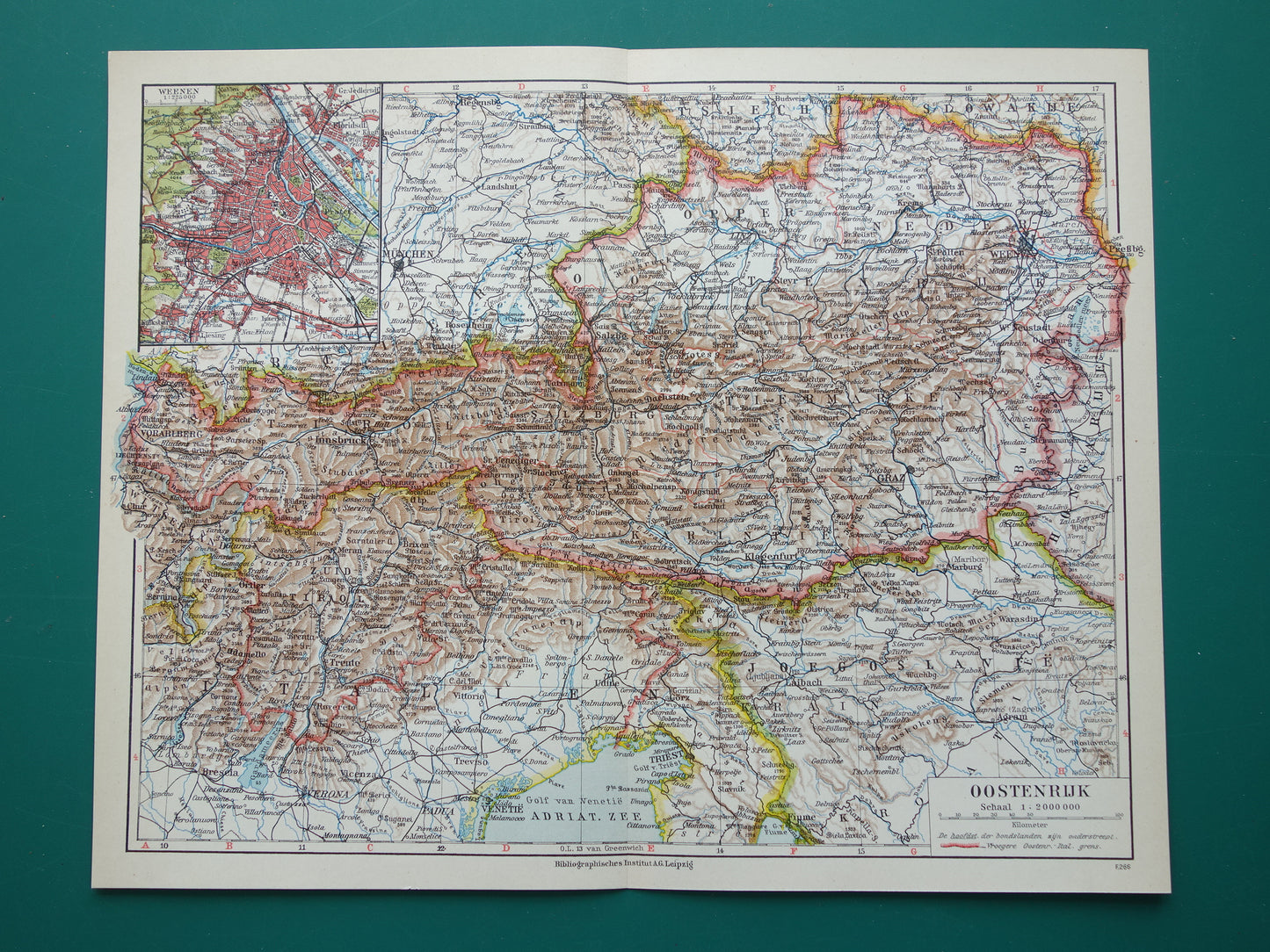Austria old map from 1930's