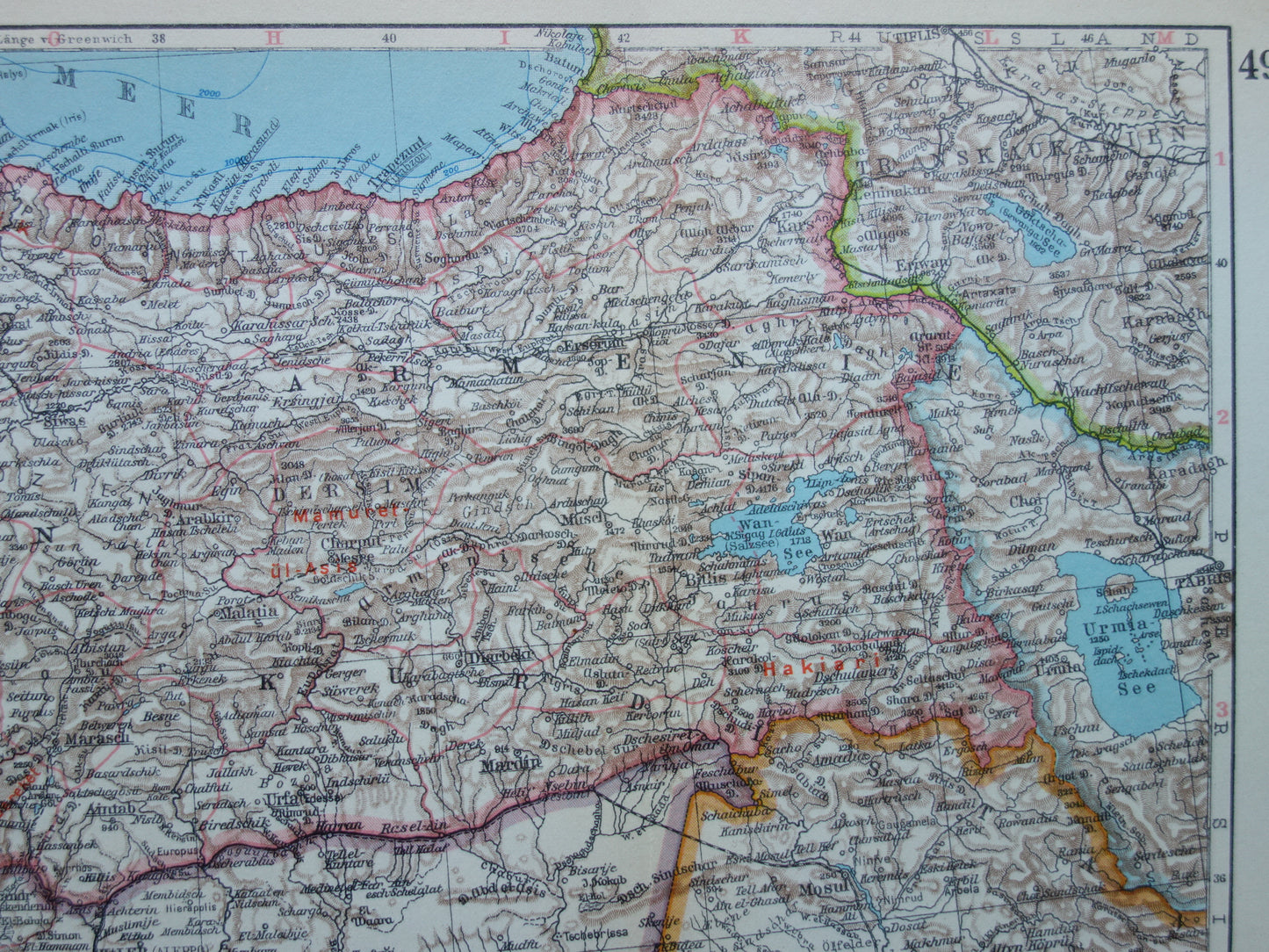 Turkije oude kaart van Turkije uit 1931 originele Duitse vintage landkaart