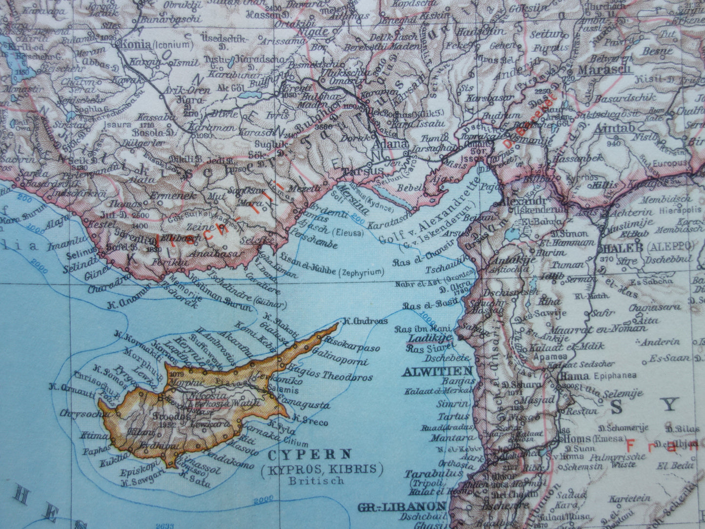 Turkije oude kaart van Turkije uit 1931 originele Duitse vintage landkaart