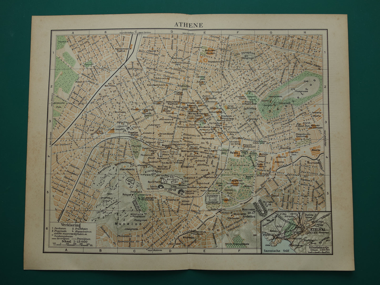 Old map of Athens from 1936 original vintage map of Athens Greece - Dutch maps