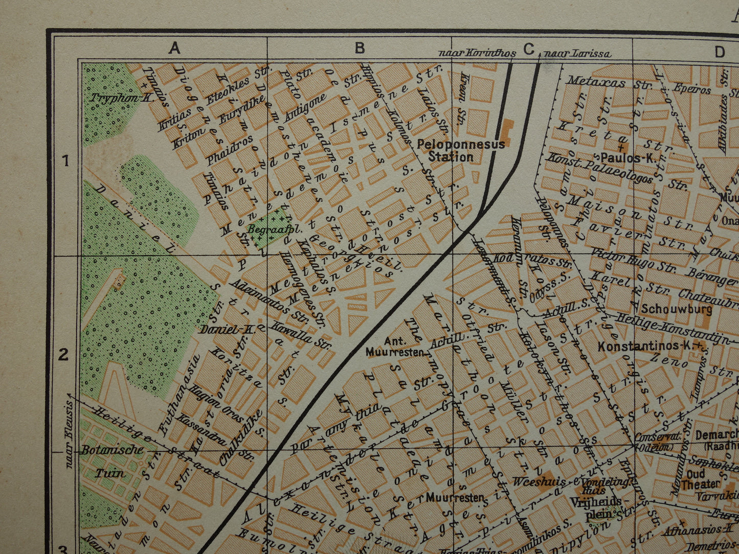 Old map of Athens from 1936 original vintage map of Athens Greece - Dutch maps