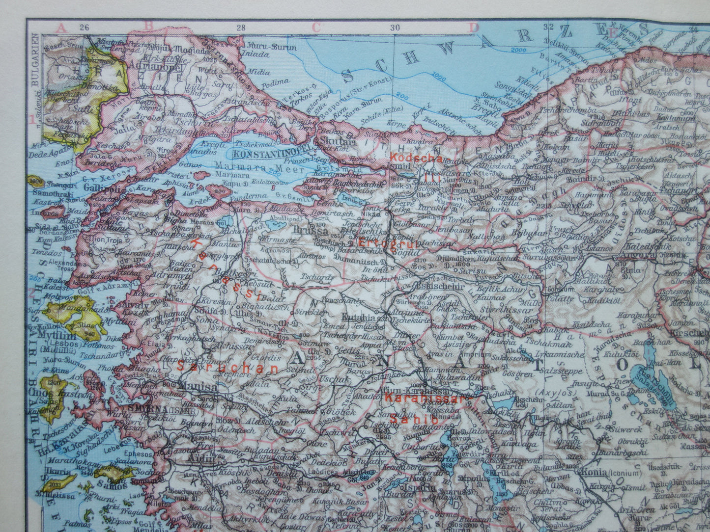 Turkije oude kaart van Turkije uit 1931 originele Duitse vintage landkaart