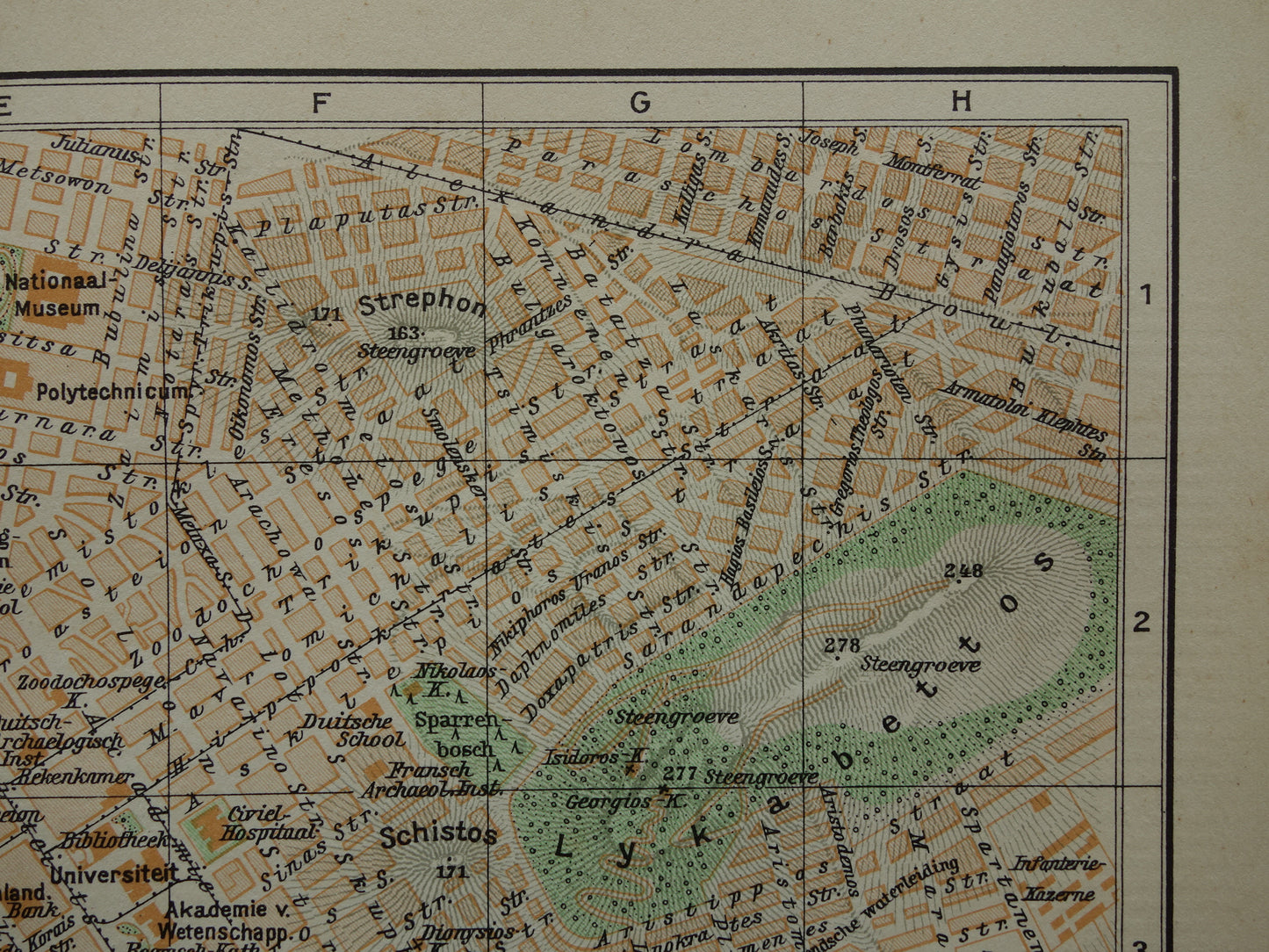 Old map of Athens from 1936 original vintage map of Athens Greece - Dutch maps